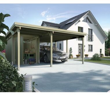 Carport 607 Gr.2 Bruin Met Berging 478x579cm