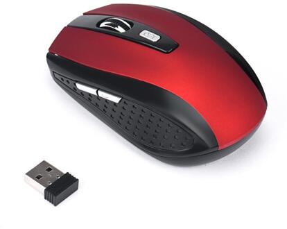 Carprie 2.4Ghz 2000 Dpi Wireless Gaming Mouse Usb Ontvanger Pro Gamer Voor Pc Laptop Desktop 18Apr4 Rood