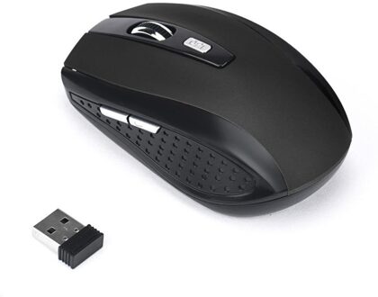 Carprie 2.4Ghz 2000 Dpi Wireless Gaming Mouse Usb Ontvanger Pro Gamer Voor Pc Laptop Desktop 18Apr4 zwart
