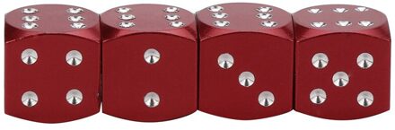 Carprie 4X Band Accessoires Autobanden Valve Cap Aluminium Band Velgen Caps Voor Auto Wiel Stem Air Caps 80's fun Retro May31 Rood
