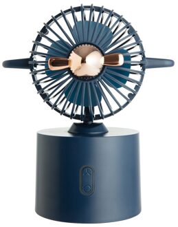 Carprie Draagbare Usb Oplaadbare Fan Kantoor Huishoudelijke Opvouwbare Telescopische Ventilator Laag Geluidsniveau Hoge Levensduur Batterij Standby Mini Fan donker blauw