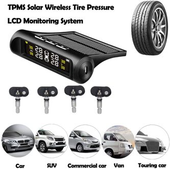CARPRIE Instrument Tool TPMS Solar Draadloze Bandenspanning LCD Monitoring Systeem  4 Interne Sensor 9624