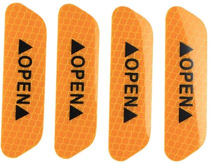 CARPRIE Reflecterende Strips 4 STUKS Auto Deur Open Sticker Reflecterende Tape Veiligheidswaarschuwing Decal Universal 9528 oranje