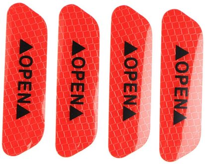 CARPRIE Reflecterende Strips 4 STUKS Auto Deur Open Sticker Reflecterende Tape Veiligheidswaarschuwing Decal Universal 9528 rood