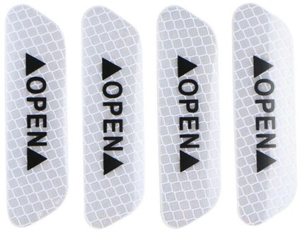 CARPRIE Reflecterende Strips 4 STUKS Auto Deur Open Sticker Reflecterende Tape Veiligheidswaarschuwing Decal Universal 9528 wit