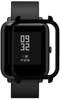 Carprie Smart Horloge Accessoires Kleurrijke Pc Case Cover Bescherm Shell Voor Xiaomi Huami Amazfit Bip Jeugd Horloge Bescherm Case Cover zwart