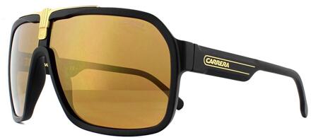 Carrera Aviator Mens Black Gold Gold Mirror Zonnebril Zwart