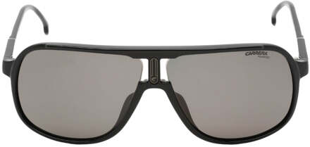 Carrera Black Pilot Frame Zonnebril met Grijze Gepolariseerde Lens - maat Zwart