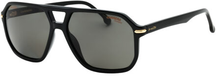 Carrera grijze lens gouden detail zwarte zonnebril