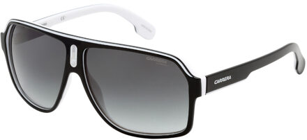 Carrera grijze lens witte binnenpoten zwarte zonnebril
