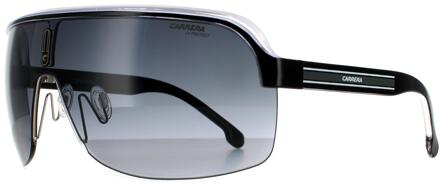 Carrera zonnebril topcar 1/n 80s 9o zwart wit donkergrijze gradiënt - maat