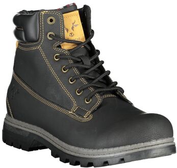 Carrera Zwarte Leren Laarzen Vetersluiting Stijl - EU 45