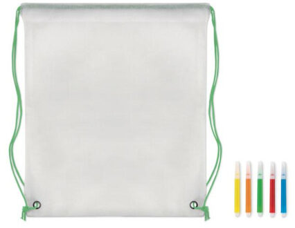 Carrydraw non-woven trekkoordzak Groen - One size