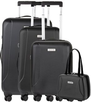 CarryOn Skyhopper 4-Delige Kofferset Beautycase/S/M/L black hardcase koffer Zwart - H 78.5 x B 46 x D 28 cm