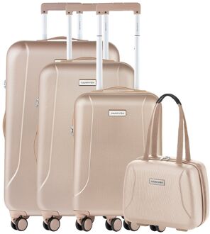 CarryOn Skyhopper 4-Delige Kofferset Beautycase/S/M/L champagne hardcase koffer - H 78.5 x B 46 x D 28 cm
