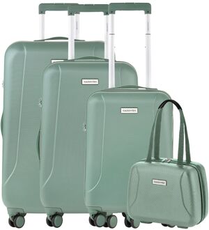 CarryOn Skyhopper 4-Delige Kofferset Beautycase/S/M/L olive hardcase koffer Groen - H 78.5 x B 46 x D 28 cm