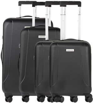 CarryOn Skyhopper 4-Delige Kofferset S/S/M/L black hardcase koffer Zwart - H 78.5 x B 46 x D 28 cm