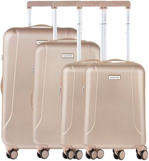 CarryOn Skyhopper 4-Delige Kofferset S/S/M/L champagne hardcase koffer - H 78.5 x B 46 x D 28 cm