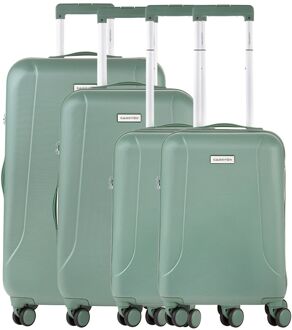 CarryOn Skyhopper 4-Delige Kofferset S/S/M/L olive hardcase koffer Groen - H 78.5 x B 46 x D 28 cm