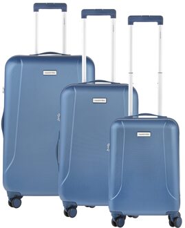 CarryOn Skyhopper kofferset - TSA Trolleyset met OKOBAN - Dubbele wielen - Blauw