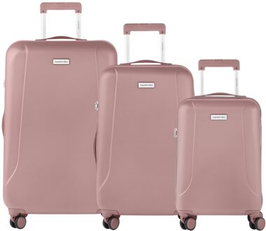 CarryOn Skyhopper kofferset - TSA Trolleyset met OKOBAN - Dubbele wielen - Old Pink Roze