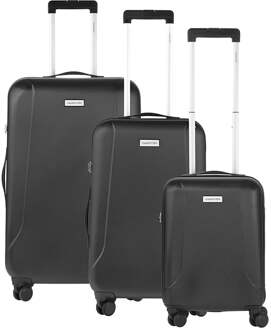 CarryOn Skyhopper kofferset TSA Trolleyset met OKOBAN Dubbele wielen Zwart