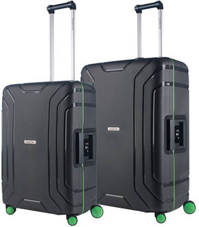 CarryOn Steward Tsa Kofferset - 2 Delige Trolleyset - Met Vaste Sloten - Donker Grijs