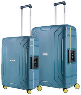 CarryOn Steward Tsa Kofferset - 2 Delige Trolleyset - Met Vaste Sloten - Ijsblauw