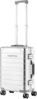 CarryOn Uld Handbagage - Luxe Aluminium Trolley 55cm - Dubbel Tsa Slot - Dubbele Wielen - Aluminium/zilver Zilverkleurig