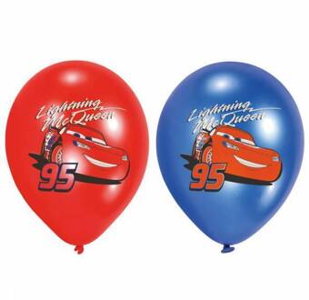 Cars Ballonnen Versiering 28cm 6 stuks Multikleur - Print