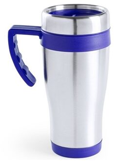 Carson RVS thermosbeker/warmhoud koffiebeker - blauw - 500 ml - Isoleerbeker - Thermosbeker