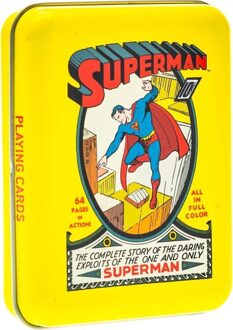 Cartamundi speelkaarten Superman aluminium/karton geel/rood