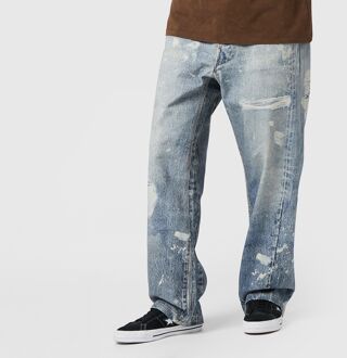 Carter Distressed Print Loose Jeans, blauw - S