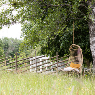 Carter rotan hangstoel naturel - met zitkussen Bruin
