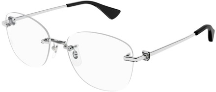 Cartier Metalen Optische Bril voor Vrouwen Cartier , Gray , Unisex - 56 MM
