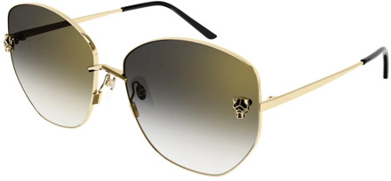 Cartier Stijlvolle zonnebril met metalen frame Cartier , Yellow , Unisex - 62 MM