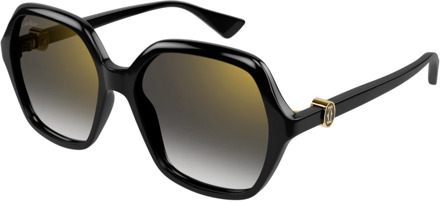 Cartier Zwarte zonnebril voor dagelijks gebruik Cartier , Black , Dames - 57 MM