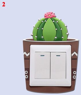 Cartoon 3D Cactus Schakelaar Cover Kamer Decor Siliconen Aan-uit Schakelaar Sticker Lichtgevende Schakelaar Outlet Muursticker Glow In de Dark 2