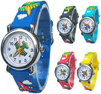 Cartoon aircraft Lovely Kids Watches For Girls Boys Gift Clock Children Students Watch Very Popular airplane style child Watch