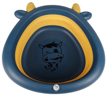 Cartoon Anima Lcattle Vouwen Familie Baby Wastafel Draagbare Reis Outdoor Camping Blauw