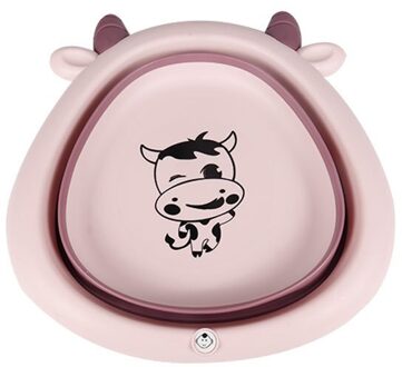 Cartoon Anima Lcattle Vouwen Familie Baby Wastafel Draagbare Reis Outdoor Camping Roze
