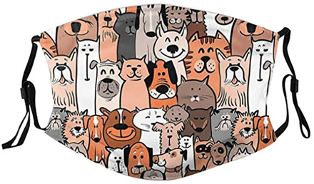 Cartoon Animal Printed Mask With 2Pcs Filters Reusable Protective Mask Washable Quick-drying Mask Elastic Ear Hoook Mouth Muffle