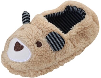 Cartoon Animatie Huis Slippers Katoen Stof Suède Baby Meisje Slippers Winter Warm Slippers Voor Kinderen Kinderen Schoenen Kapcie Beige / 10.5