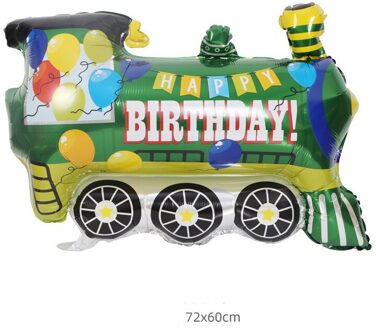Cartoon Auto Ballon Kinderen Speelgoed Drijvende Lucht Bal Auto Trein Pickup Vrachtwagen Verjaardagsfeestje Decoratie Aluminium Folie Ballon groen trein