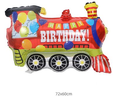 Cartoon Auto Ballon Kinderen Speelgoed Drijvende Lucht Bal Auto Trein Pickup Vrachtwagen Verjaardagsfeestje Decoratie Aluminium Folie Ballon rood trein