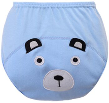 Cartoon Baby Ondergoed Dier Stijl Doek Luier Leren Broek Training Broek Baby Jongens Meisjes Brood Broek blauw