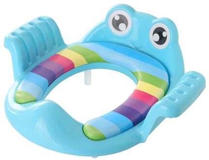 Cartoon Baby Potty Seat Ring Meisjes Urinoir Trainers Armleuningen Grote Kinderen  'S Wc Stoelhoezen Baby Ladder Opvouwbare Wc Blauw