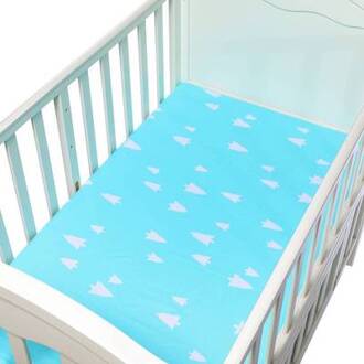 Cartoon Baby Wieg Hoeslaken Baby Bed Matras Cover Soft Ademend Print Pasgeboren Beddengoed Voor Ledikant Size 130*70cm Blauw