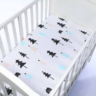 Cartoon Baby Wieg Hoeslaken Baby Bed Matras Cover Soft Ademend Print Pasgeboren Beddengoed Voor Ledikant Size 130*70cm geel