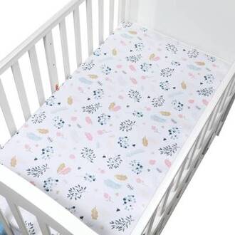 Cartoon Baby Wieg Hoeslaken Baby Bed Matras Cover Soft Ademend Print Pasgeboren Beddengoed Voor Ledikant Size 130*70cm zwart